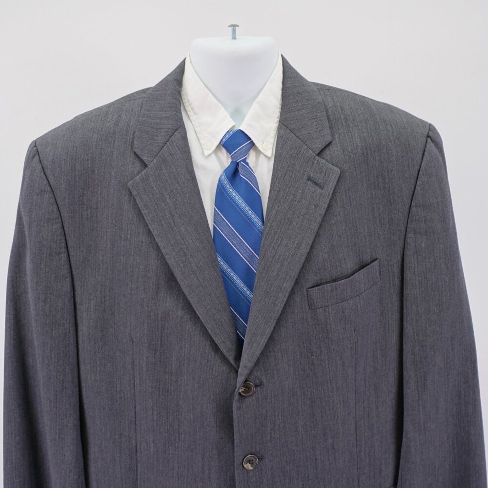Ralph Lauren Blue Label Wool Gray Herringbone 3 Button Blazer 44L